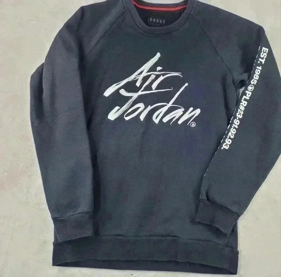 Jordan Other - Air Jordan Black Crewneck Black Sweater Sz Sm